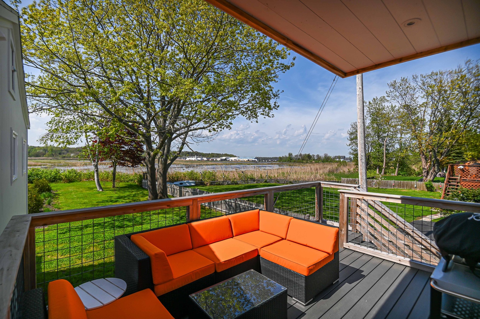 Breathe in the fresh air and soak in the marsh views from the decks