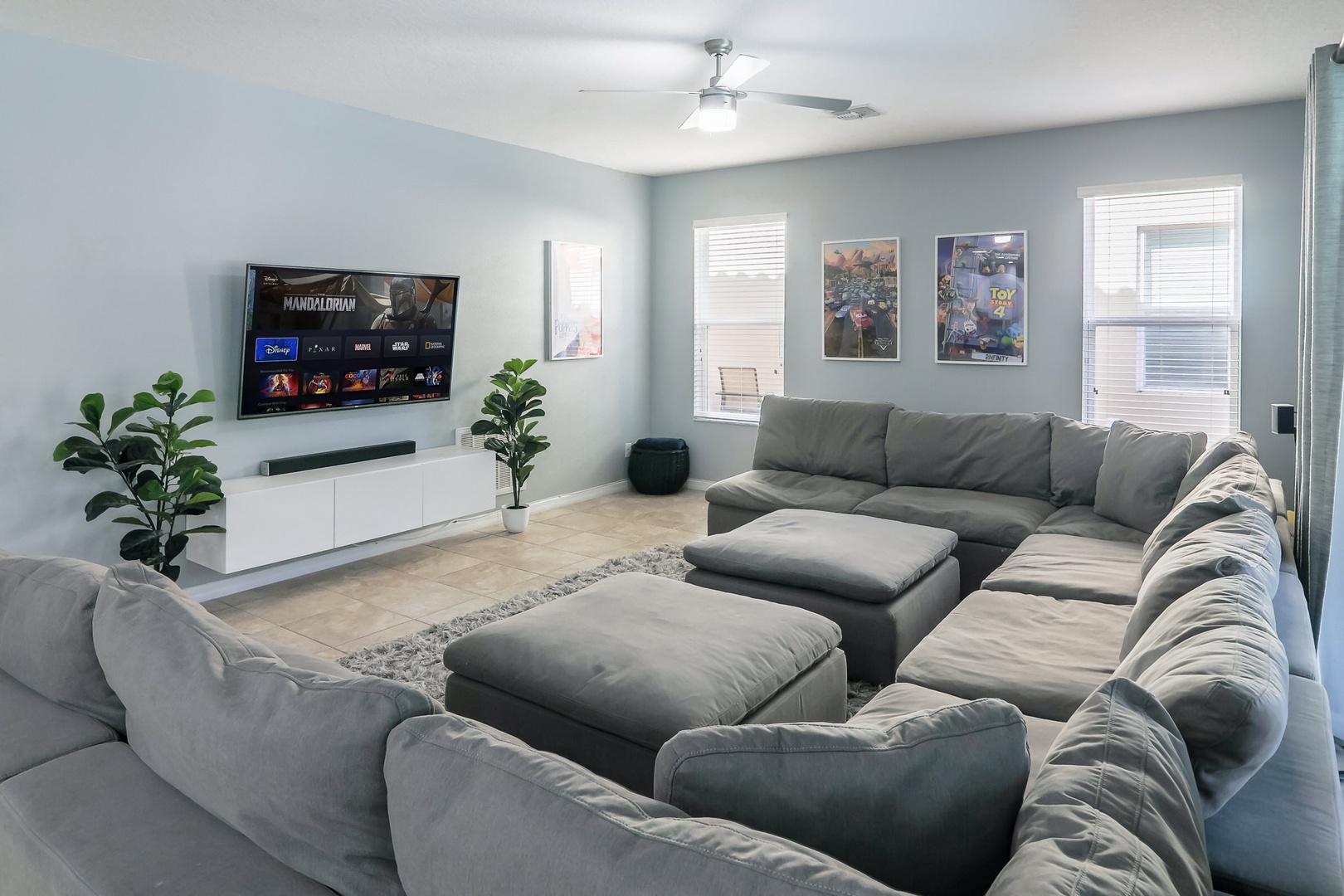 Large comfortable sofa and Smart TV