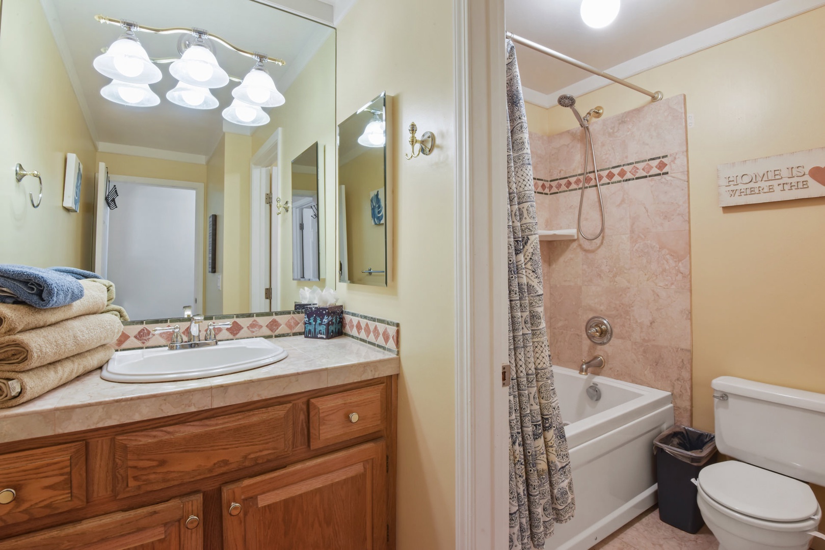 Bathroom provides more space for you to get ready