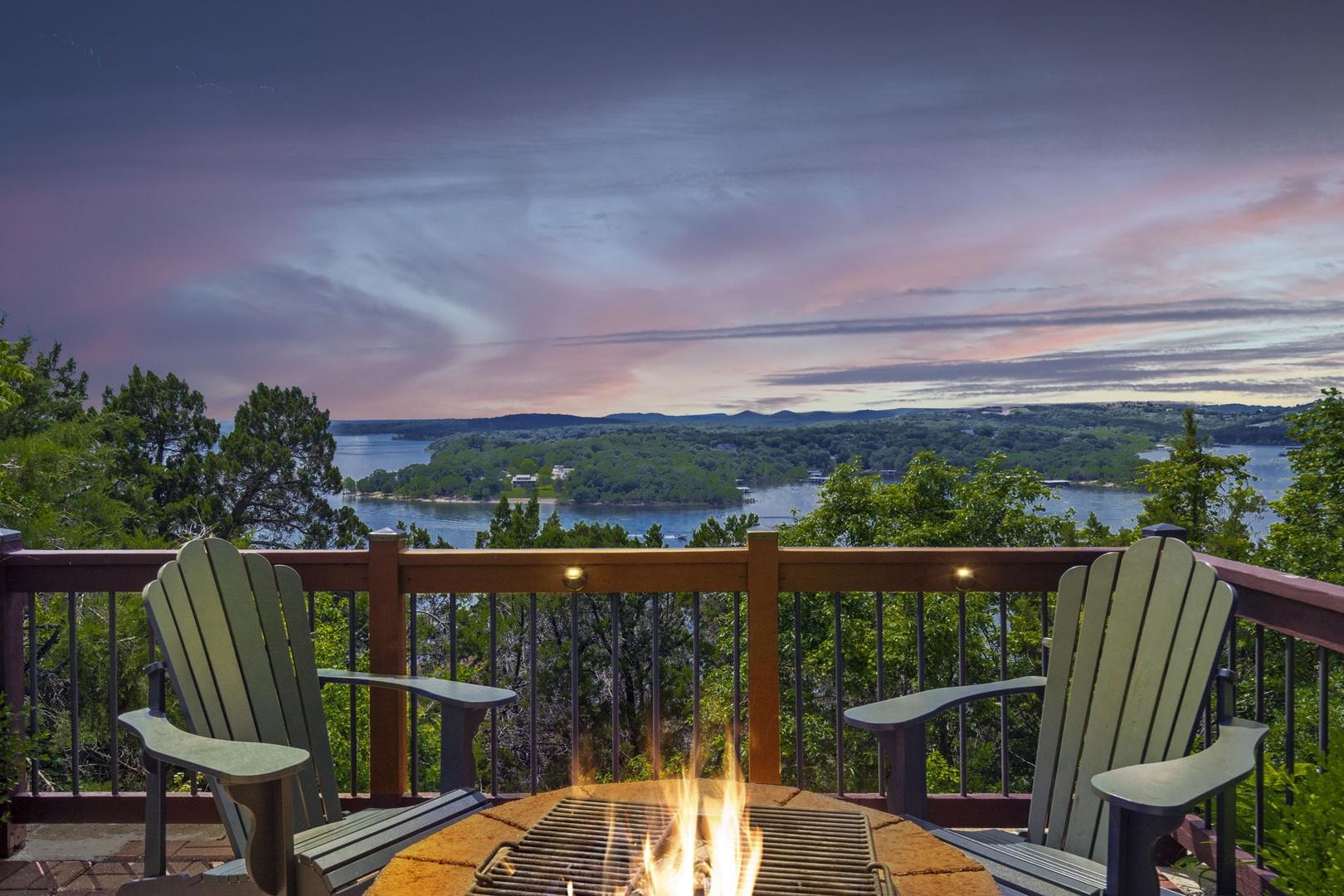 Enjoy the fire pit while the sun is going down!