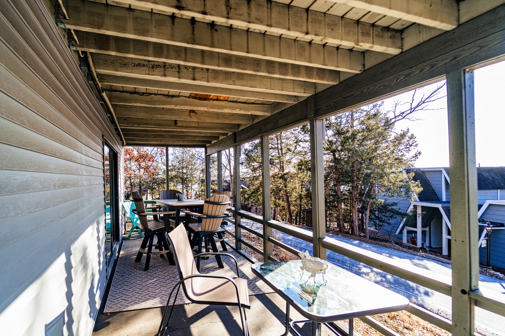 Bask in the fresh air and sunshine on the communal back deck