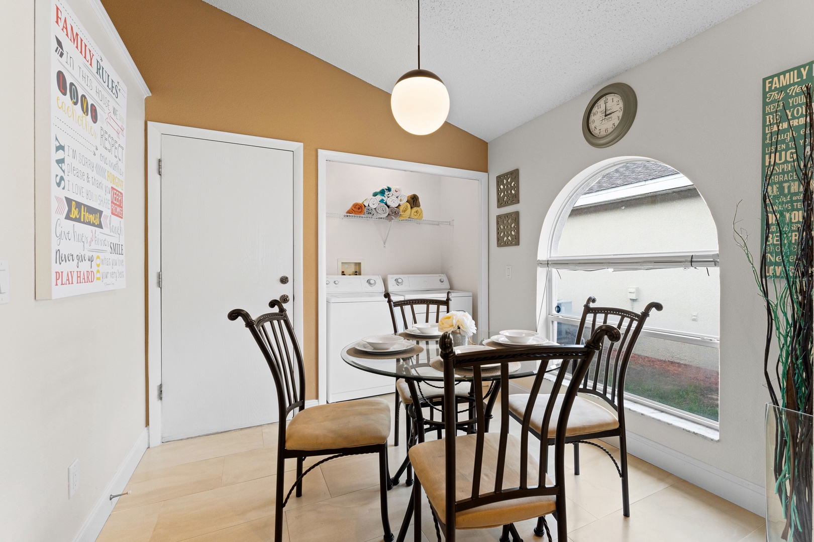 A cozy breakfast nook for 4 near the kitchen