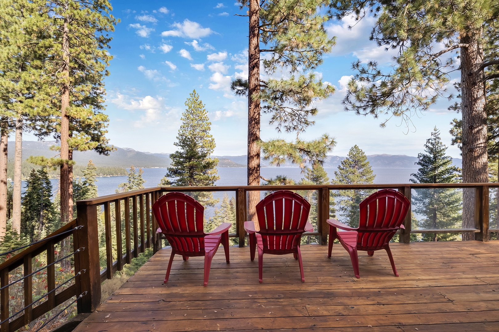 Lower deck with seating and hot tub