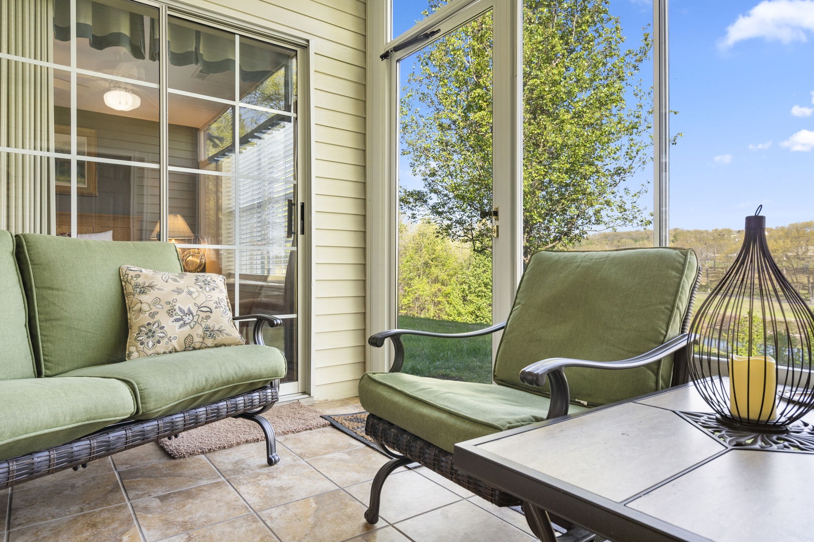 Take in the fresh air and gorgeous views while enjoying comfortable patio seating