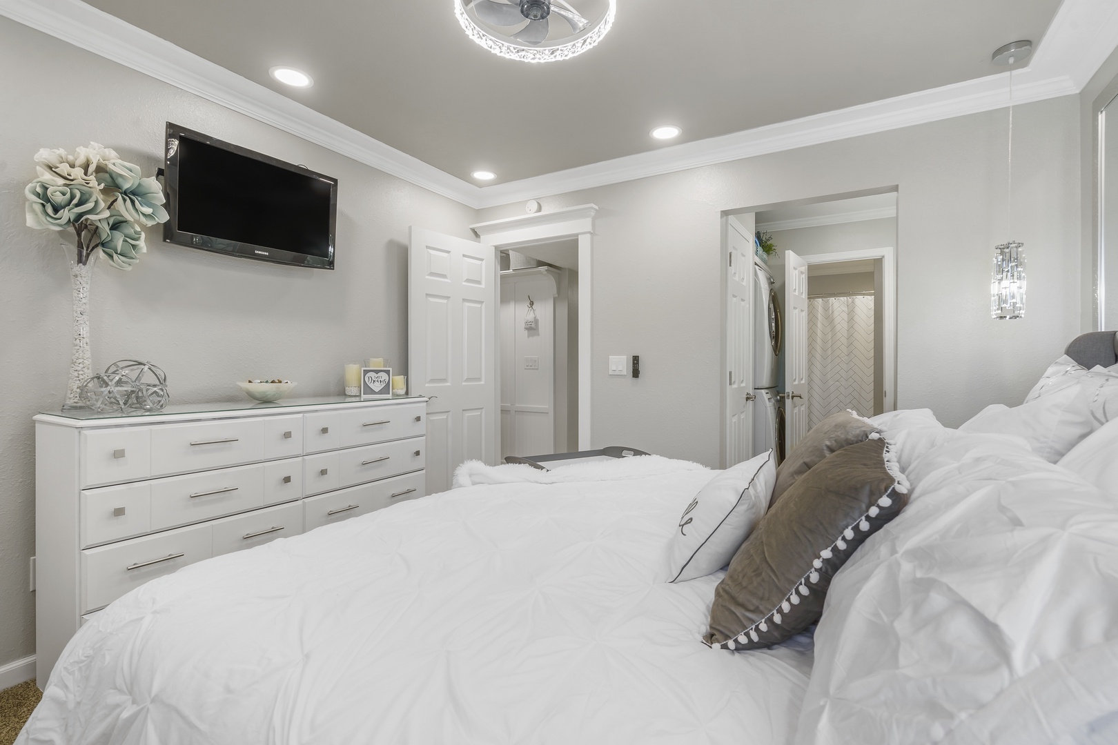 Bedroom with King Bed and TV