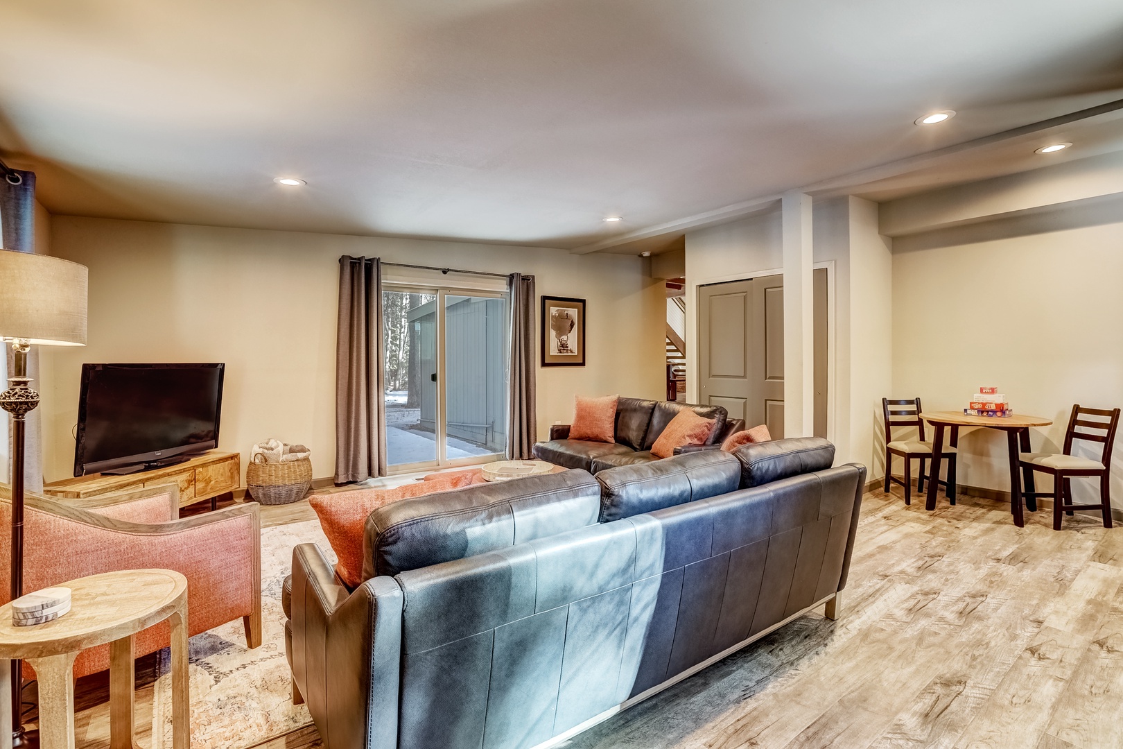 Relax together and enjoy a movie or a show in the family room