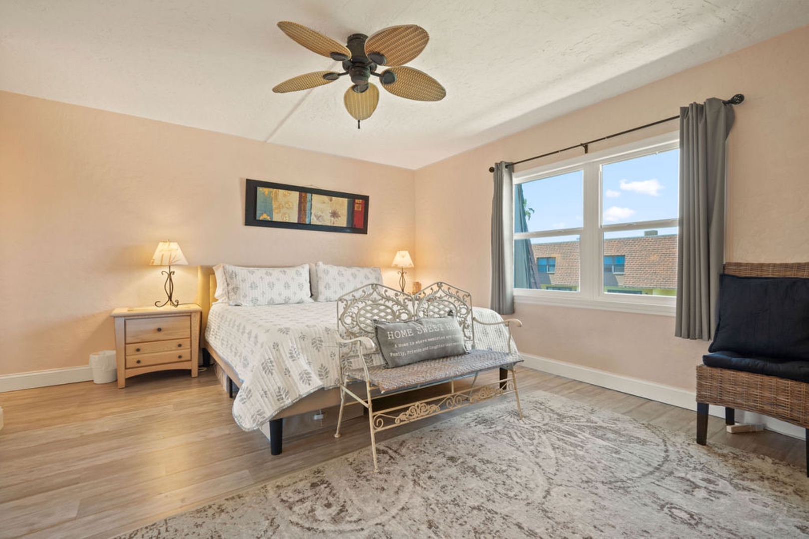 Cozy bedroom with king bed, Smart TV, and ensuite