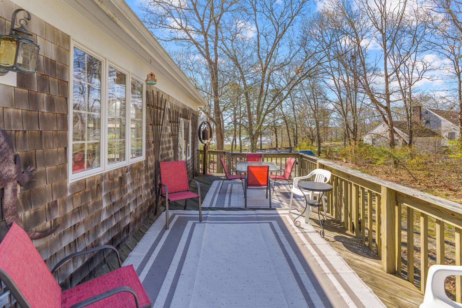 Lounge the day away or dine alfresco with water views on the deck