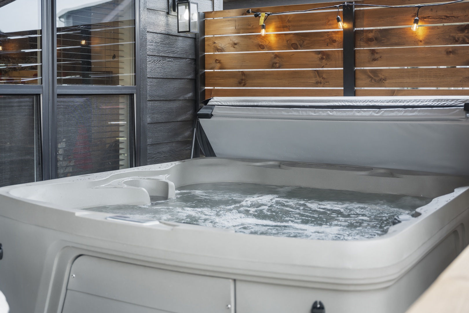 Indulge in relaxation as you soak away cares in the secluded hot tub
