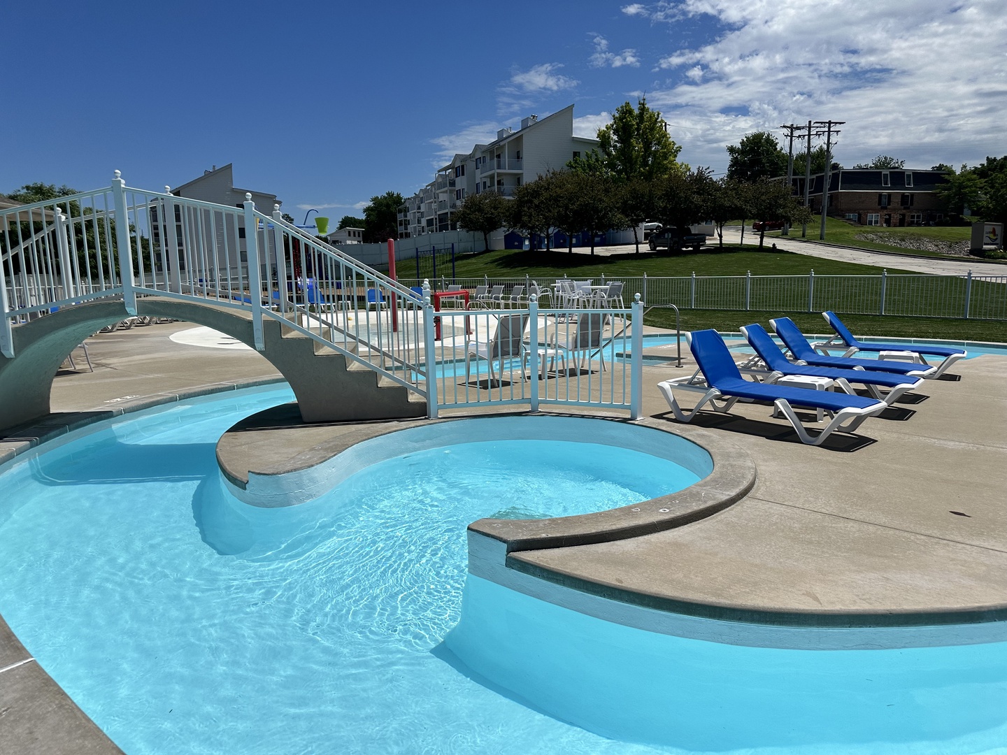 Kids pool with splash pad and lazy river!