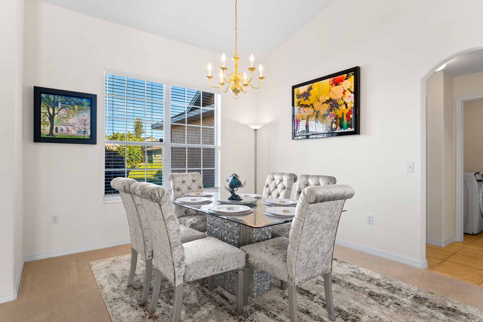 Dining room with table and seating for 6