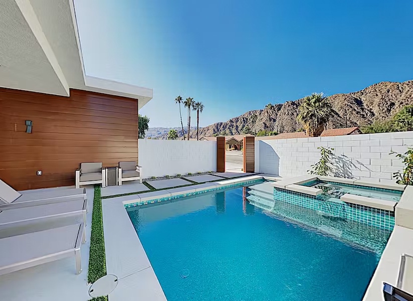 Poolside mountain view