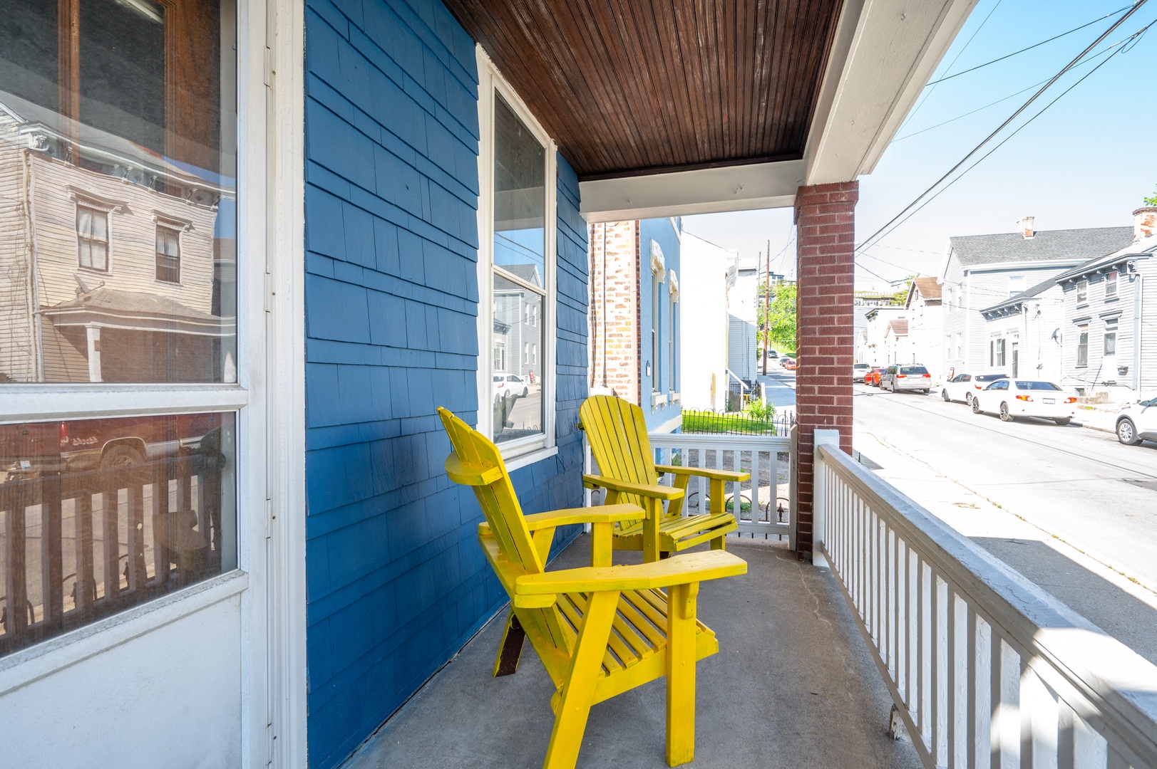 Outdoor seating in the front porch