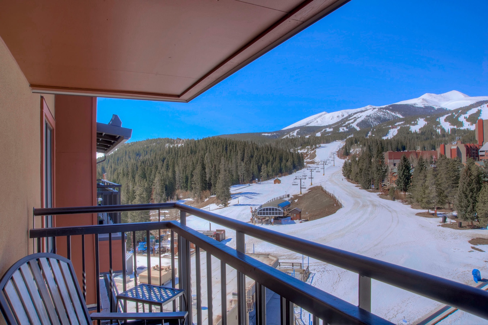 Ski resort view from the balcony!