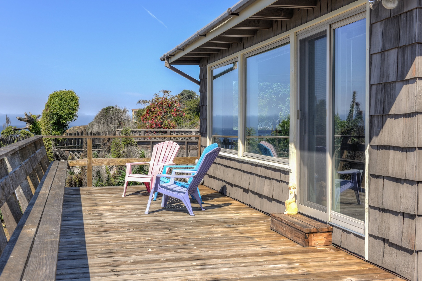 Private deck with ocean views, BBQ, and patio seating