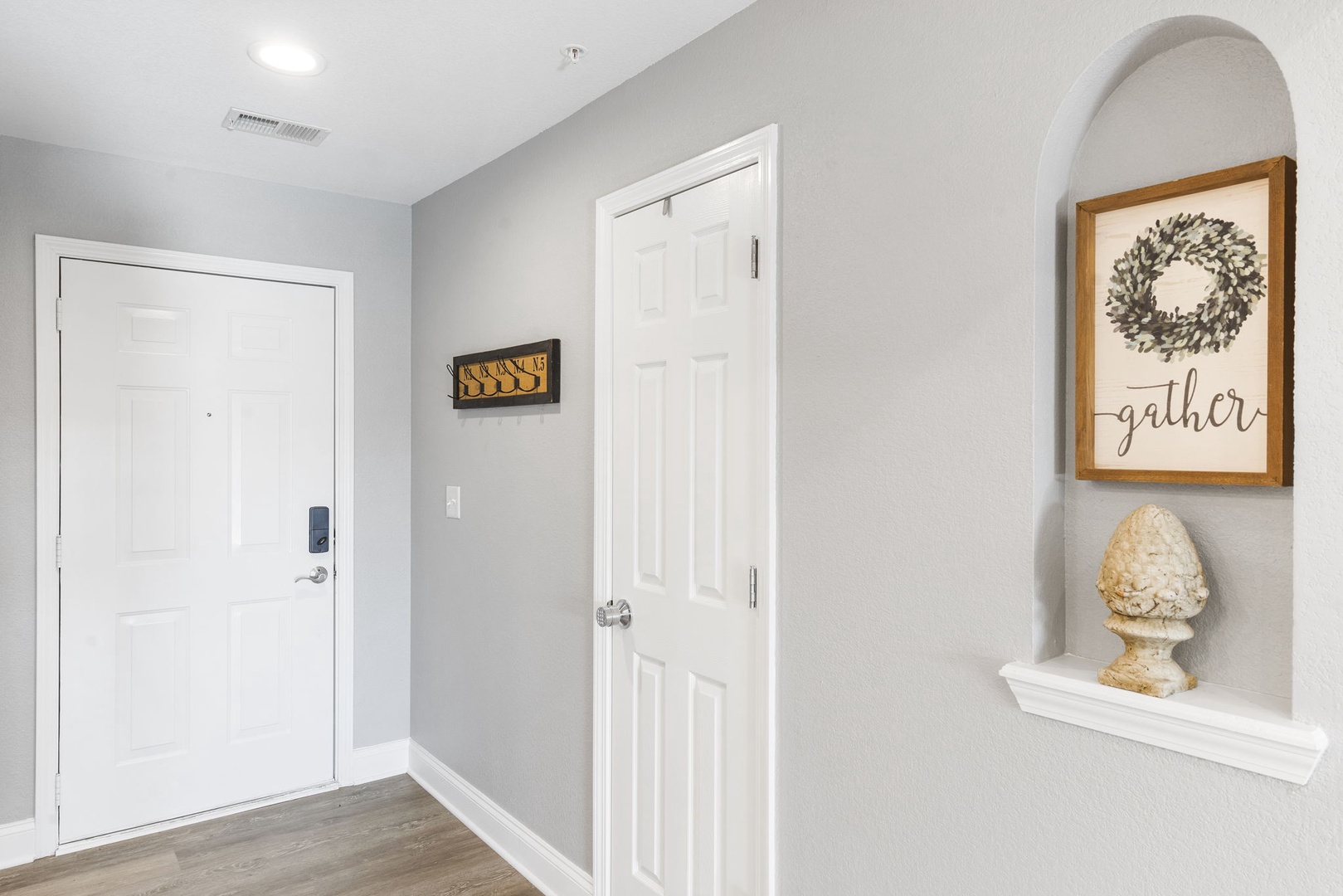 A bright, cheerful entryway will welcome you home