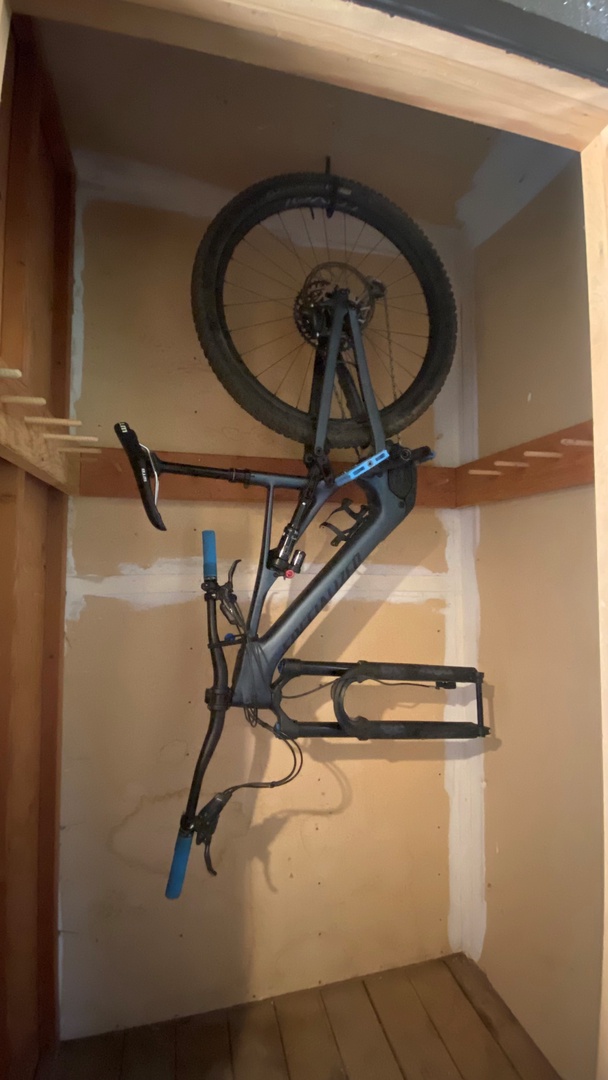 Secure Exterior Closet for Skis and Two Bikes