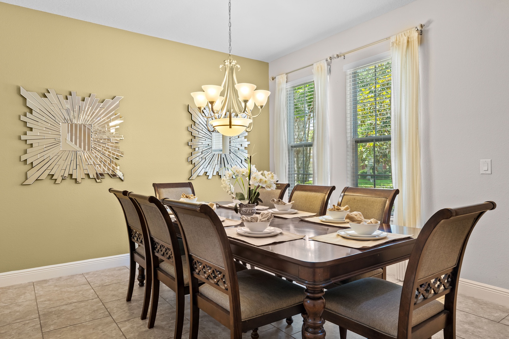 Additional dining table with seating for 8