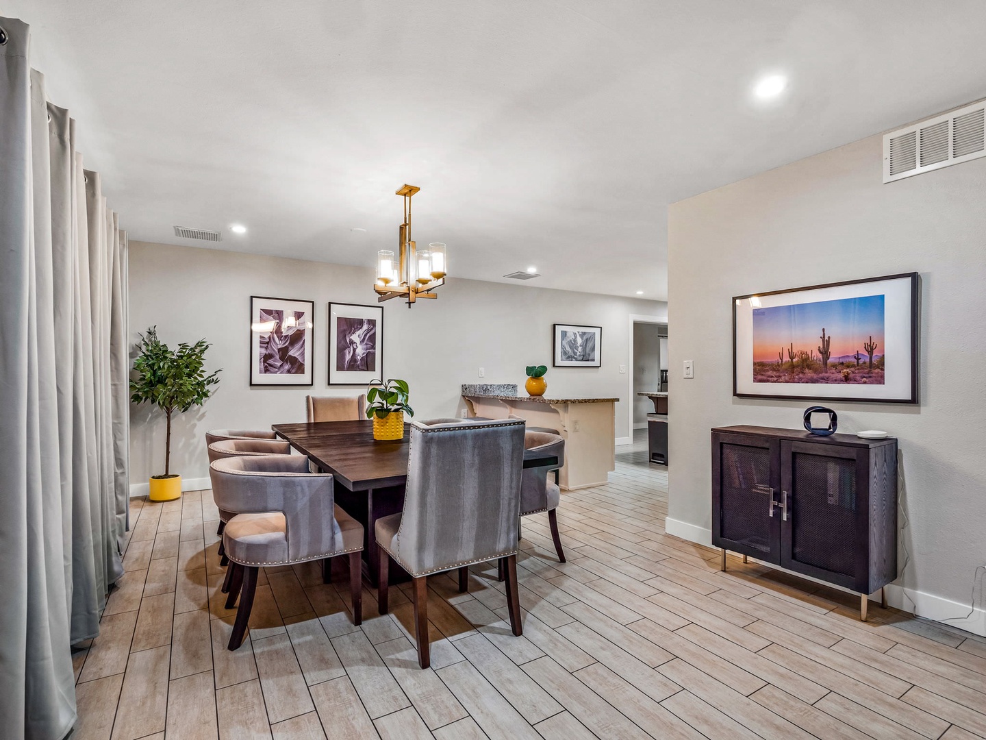 Dining table with seating for 6