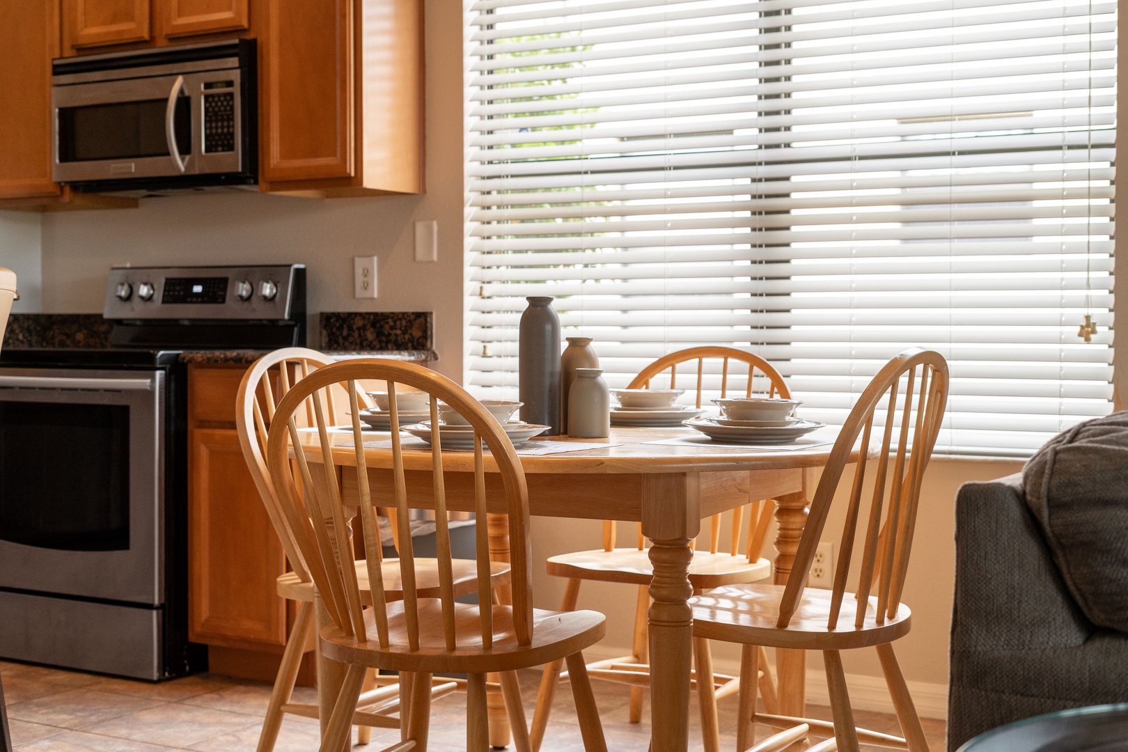 Charming breakfast nook for 4, morning coffee