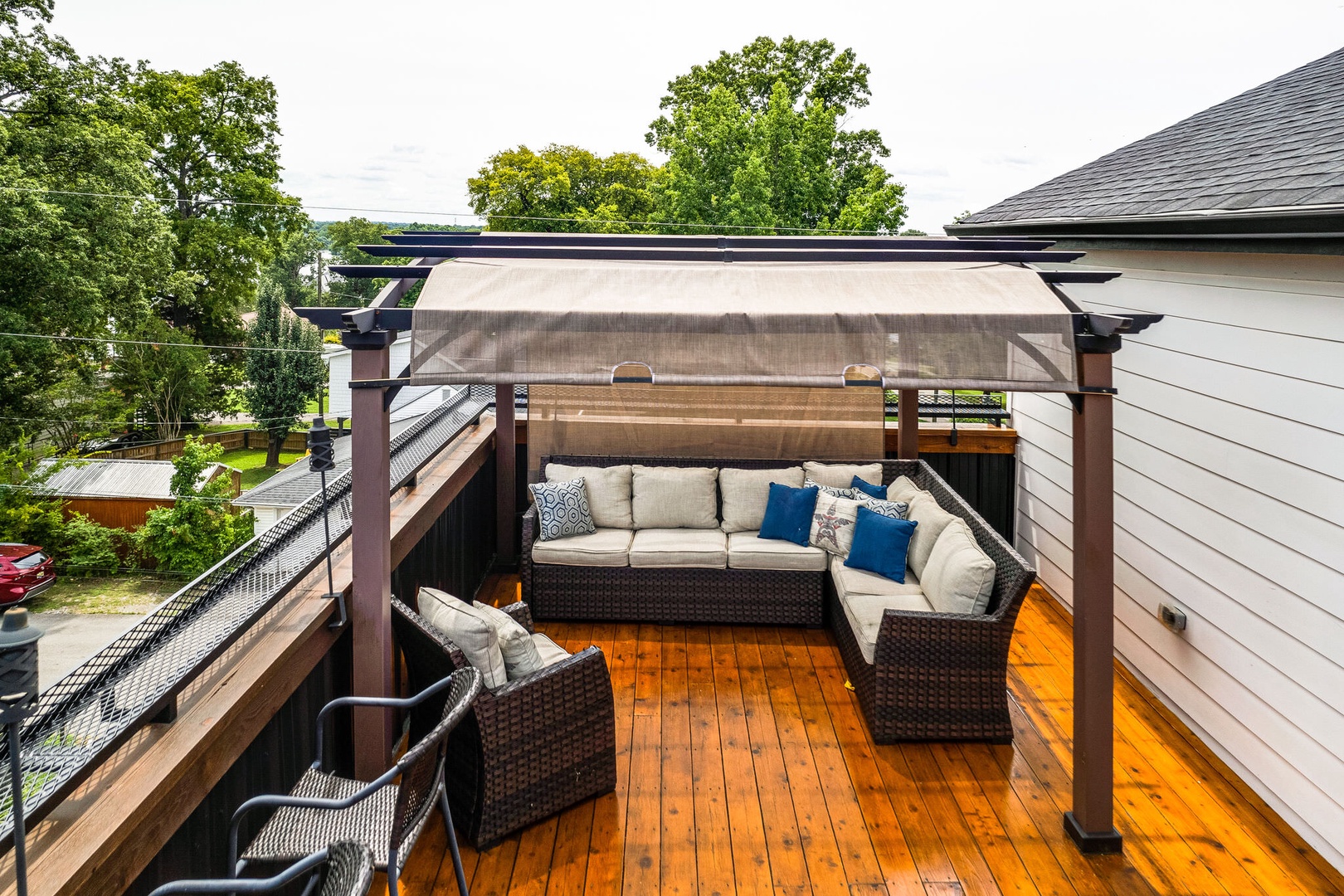 Outdoor gazebo with ample seating
