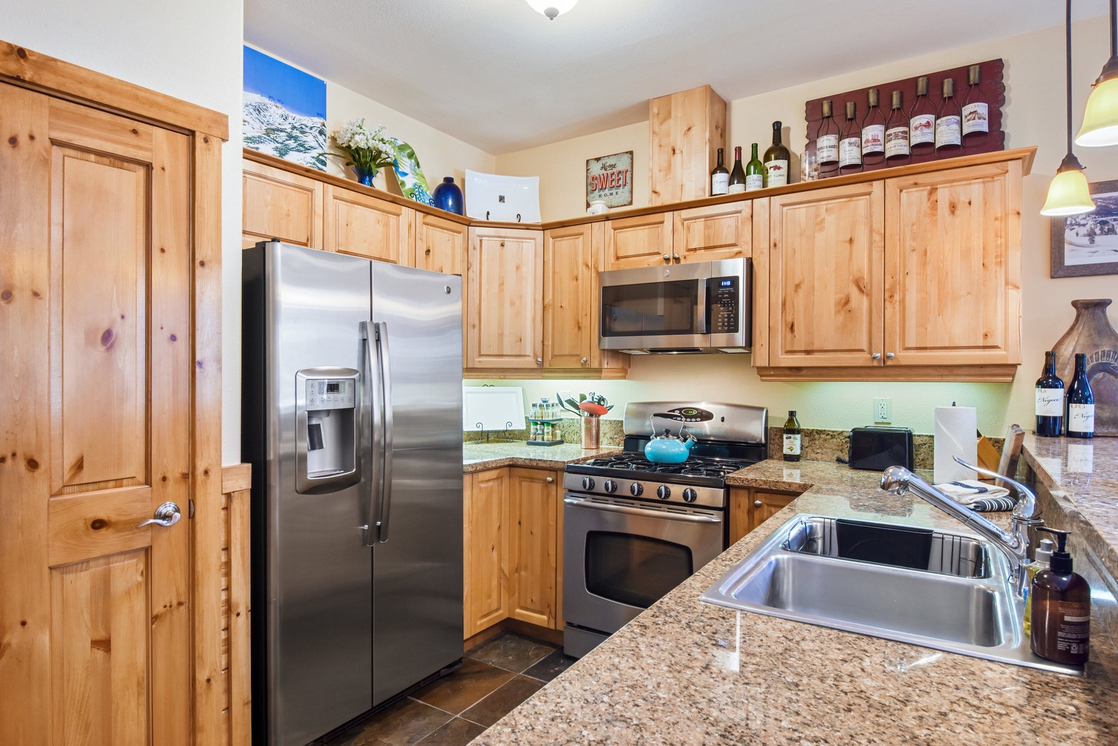 Gourmet kitchen with stainless steel appliances