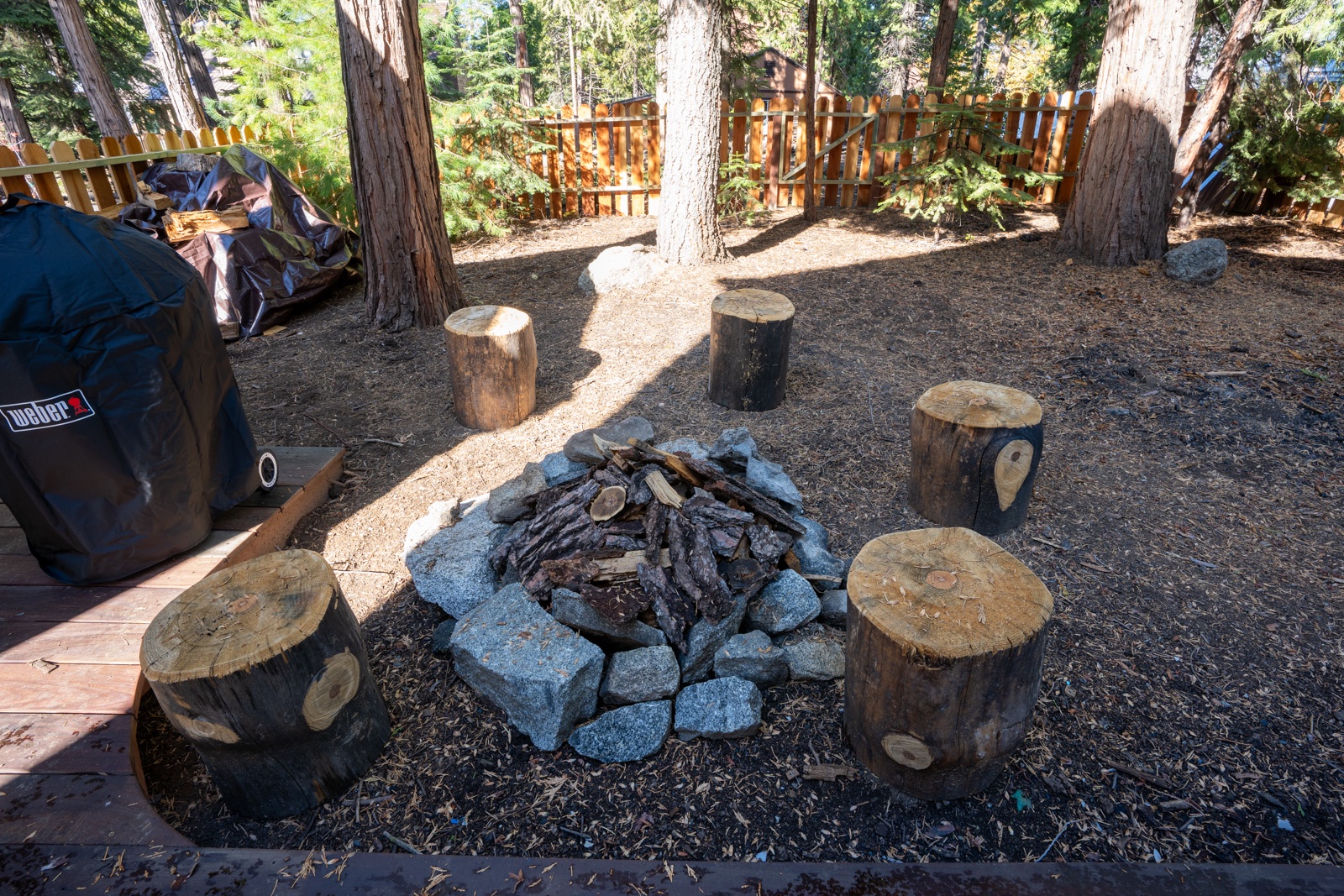 Gather around the firepit & swap stories during your stay