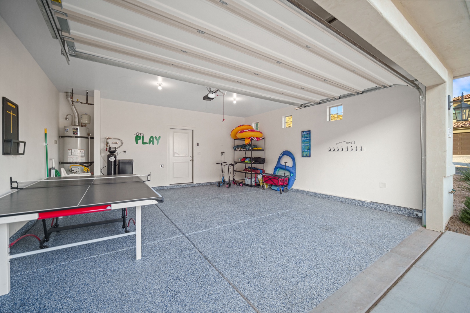 Game room in the garage