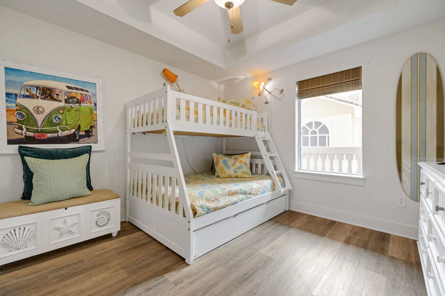 Bedroom #1 with Bunk Bed Twin/Full with a Twin Trundle.