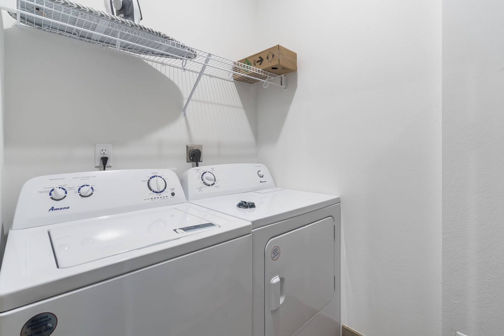 Private laundry is available for your stay, tucked away in a dedicated closet