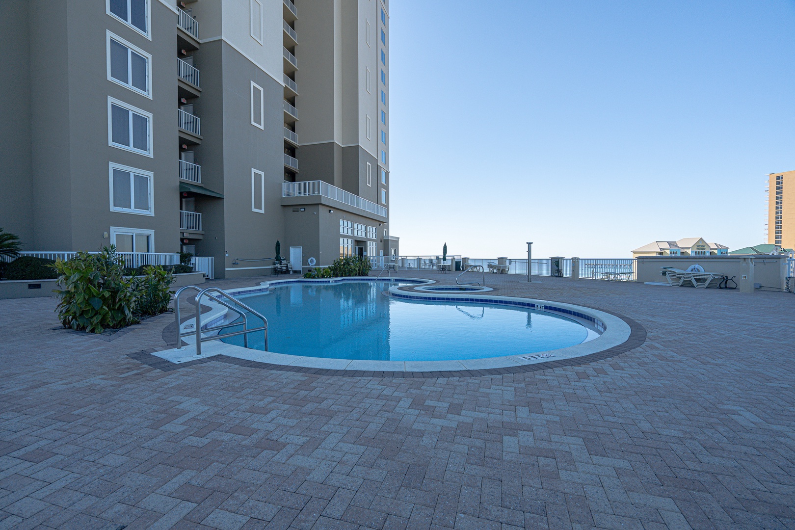 Make a splash or relax the day away at the sparking communal pool