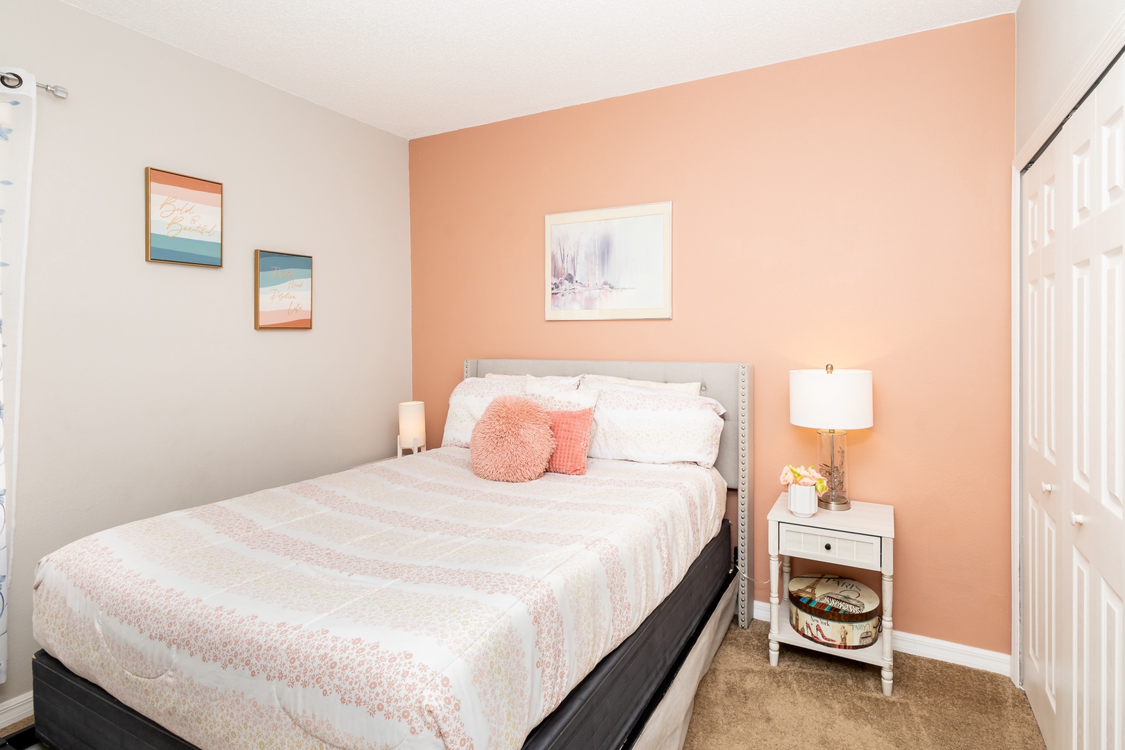 Enjoy the fourth bedroom’s cozy queen bed & smart TV on quiet afternoons