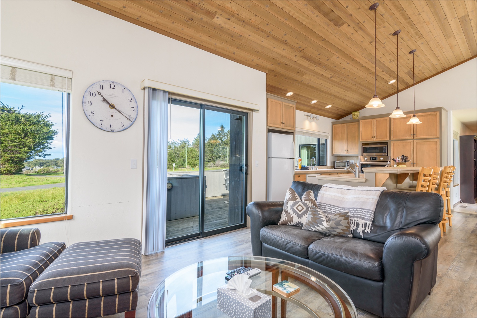 Living area with cozy seating and Smart TV