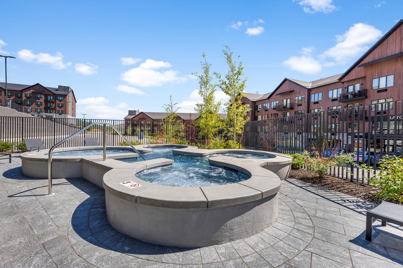 Bask in bubbling bliss in the community hot tubs