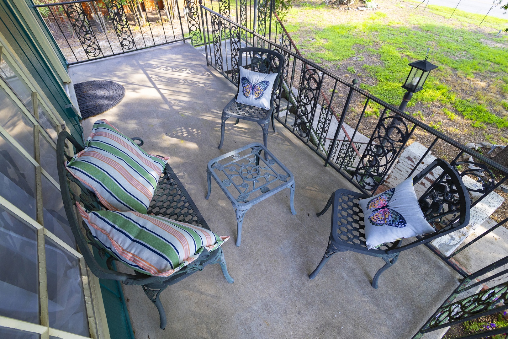 Lounge the day away in the fresh air on the breezy balcony