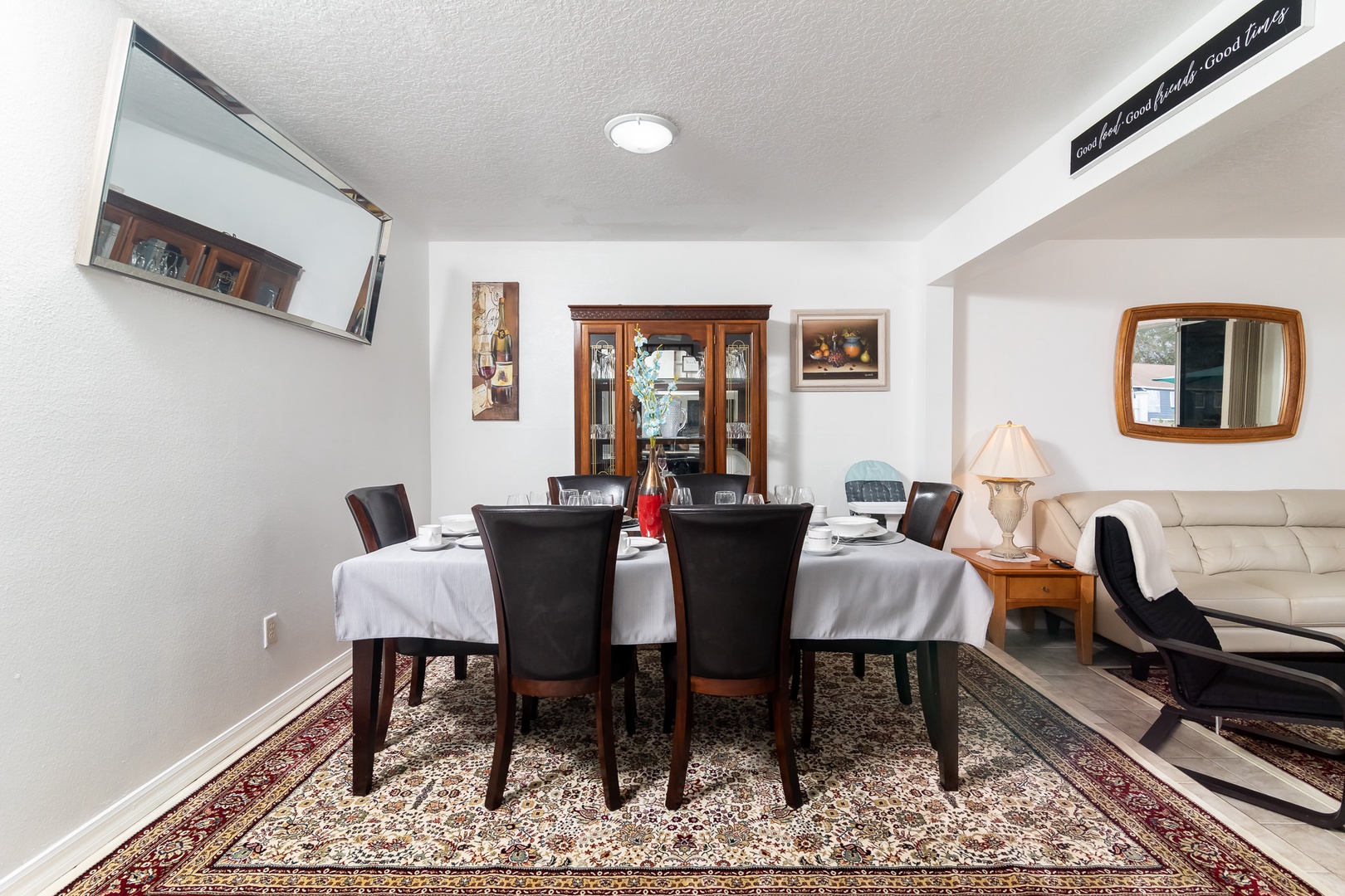 Dining table with seating for 6