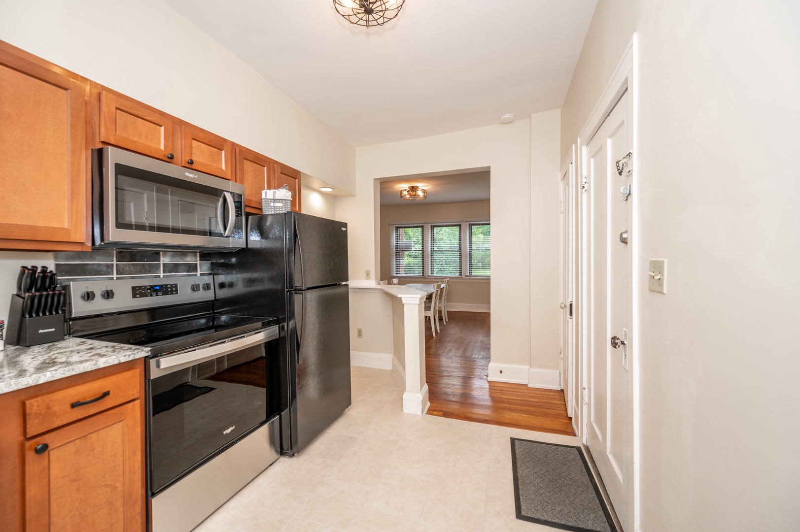 The open, airy kitchen offers ample space & all the comforts of home