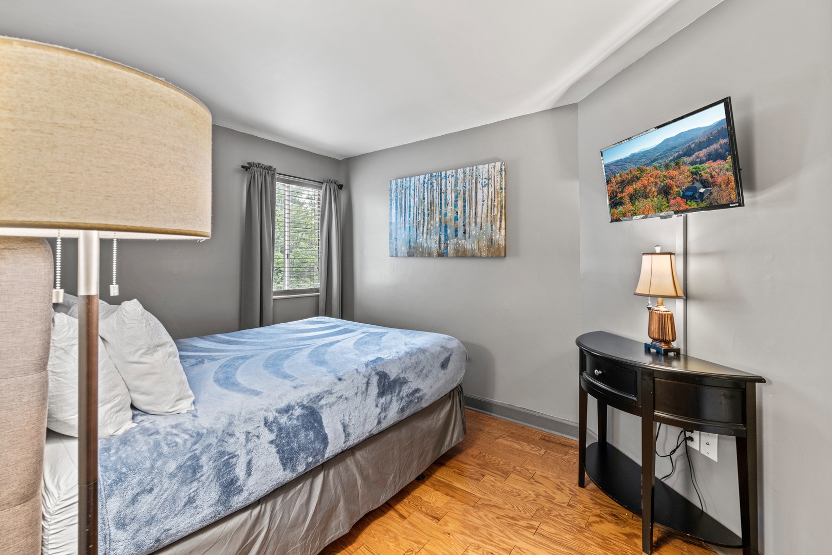 Bedroom 2 with queen bed, and Smart TV