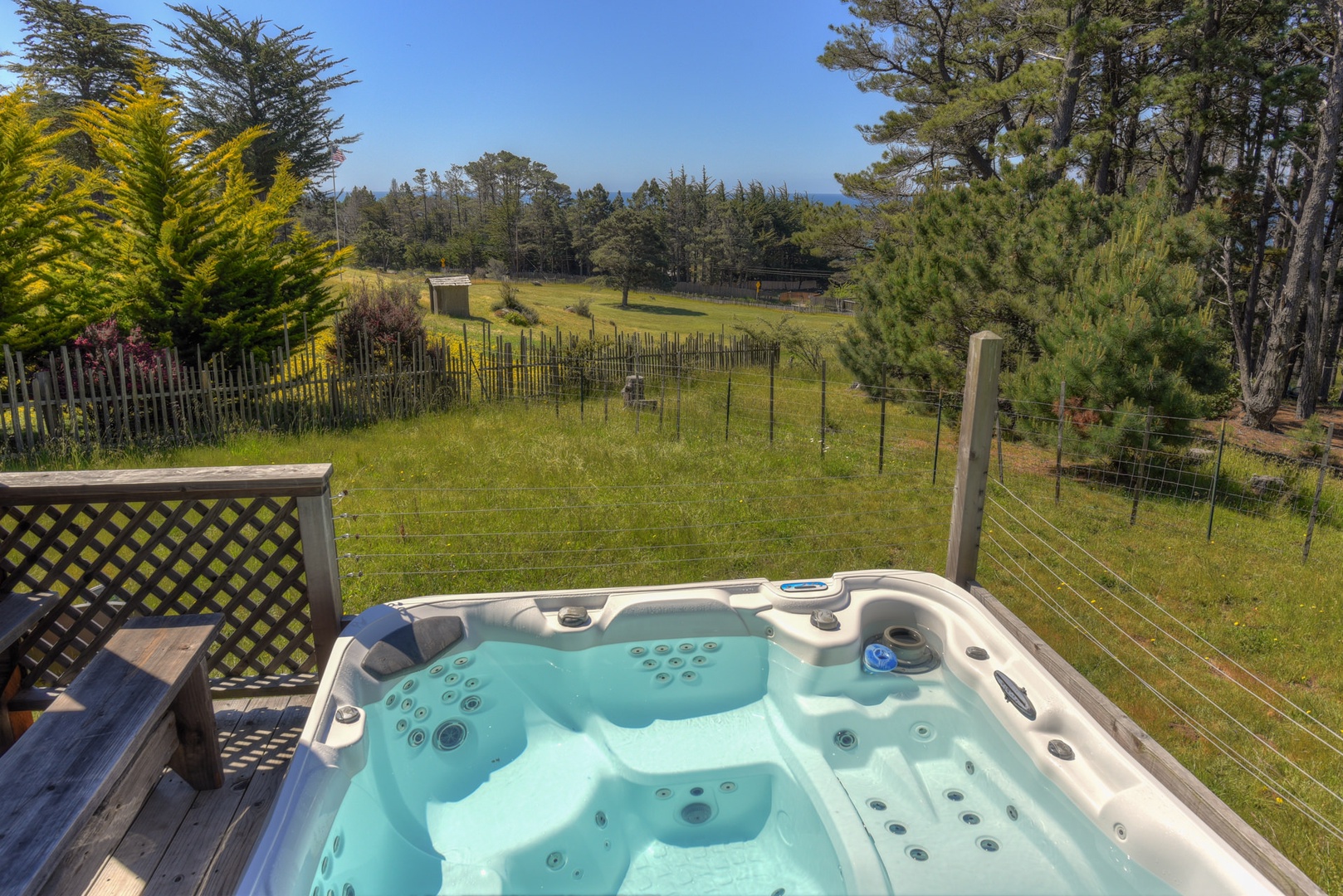 Private hot tub on bottom deck