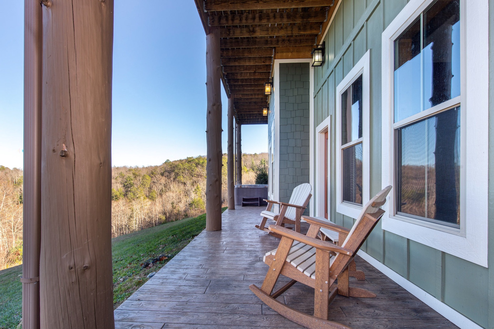 Stunning views await from every level of this home's rear deck areas