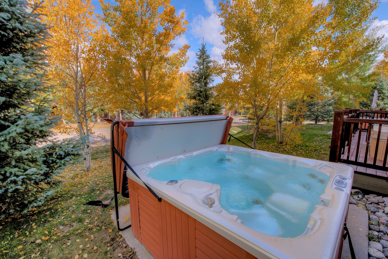 Private outdoor hot tub