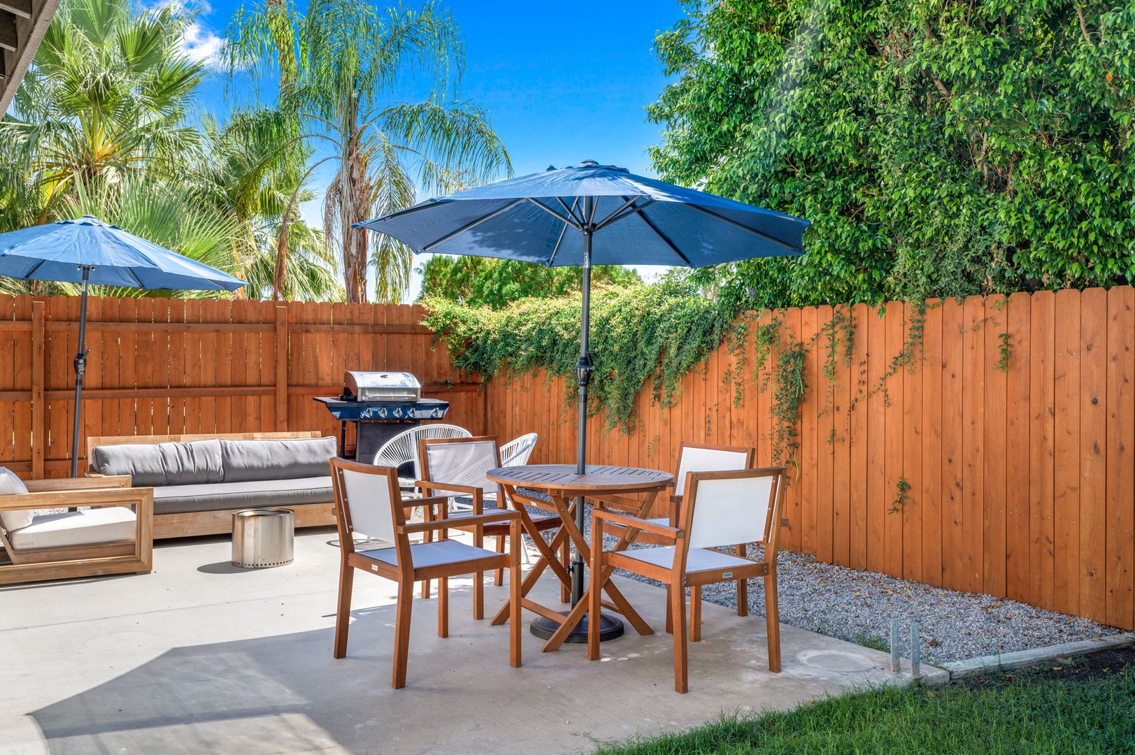 Enjoy grilling and dining outdoors, with patio dining seating for 4