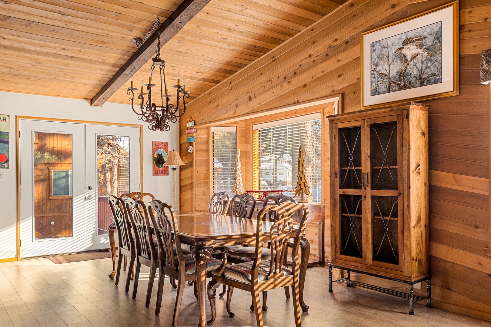 Dining table with seating for 8