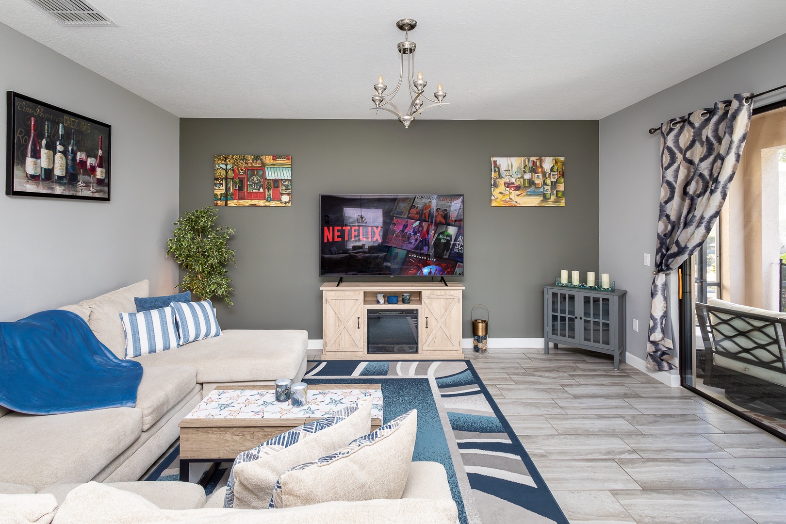 Curl up in the inviting living room & stream your favorite entertainment?