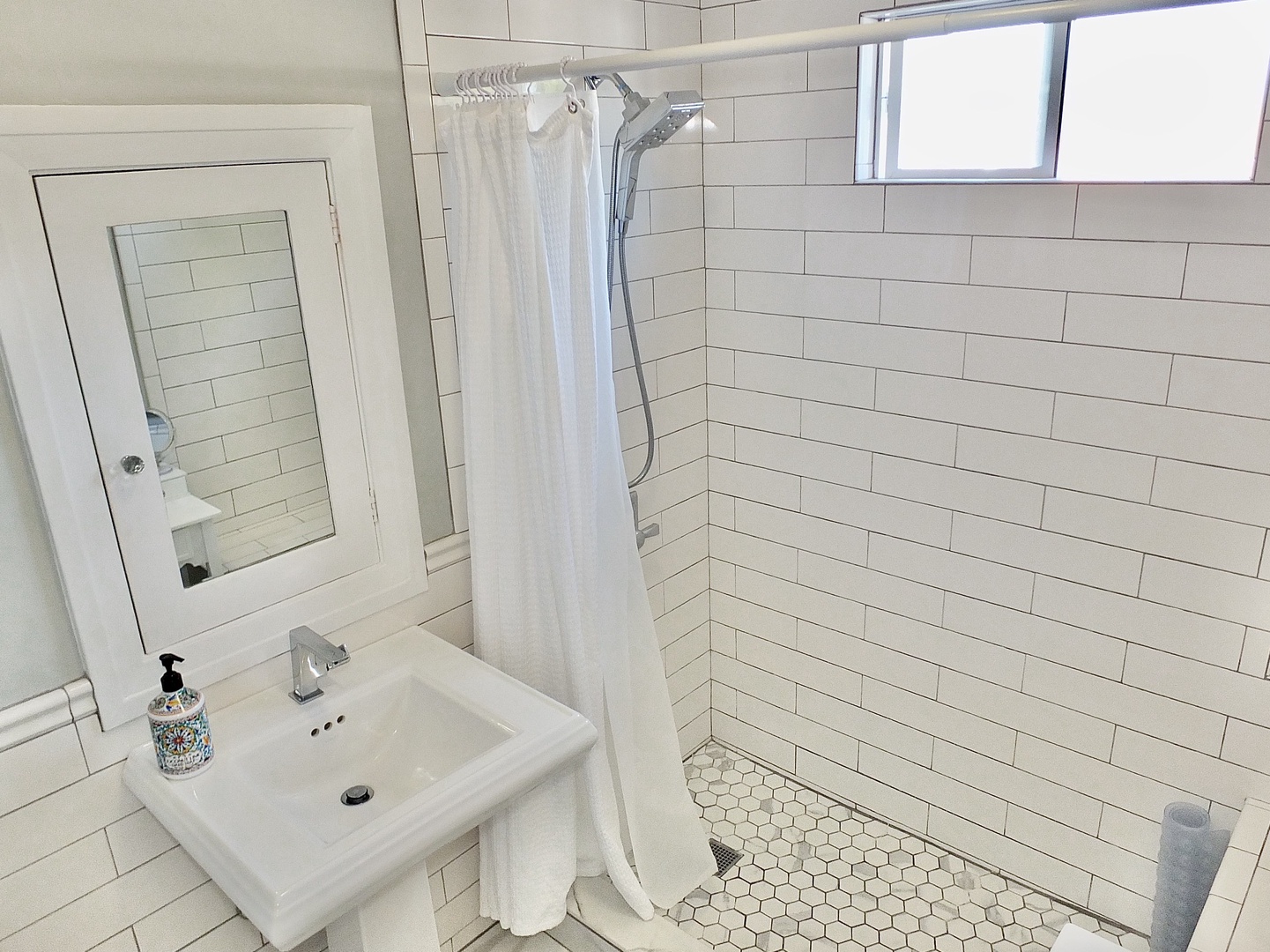 Bathroom with stand-up shower