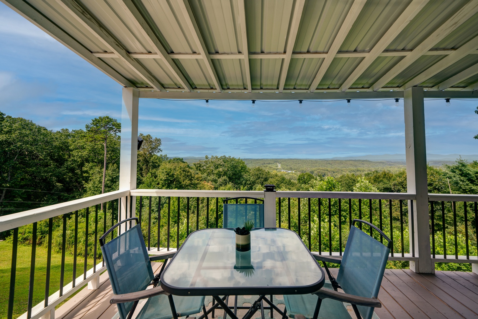 Enjoy this wrap around porch no matter the weather