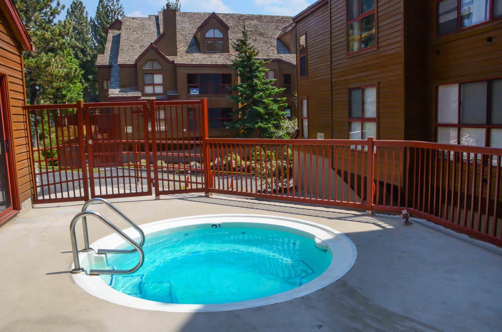 Gated outdoor hot tub