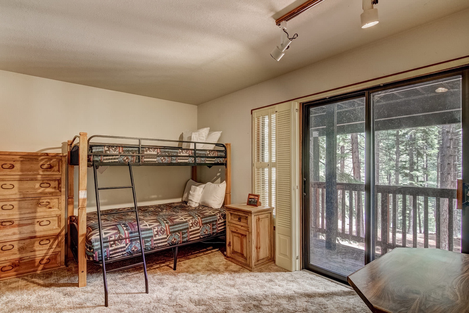 3rd bedroom: Twin over Full bunkbed w/ patio access