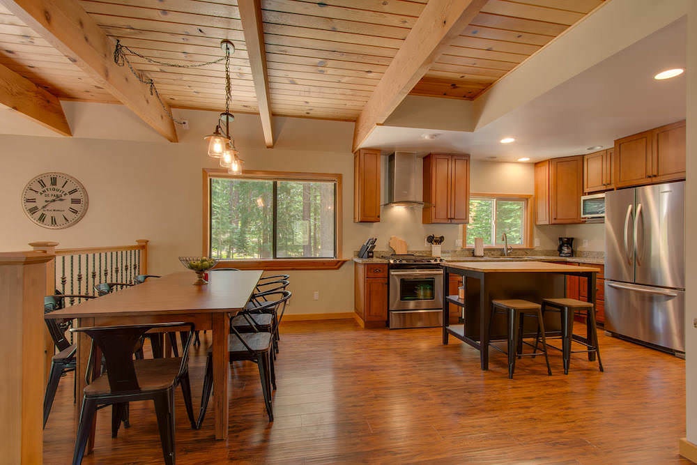 Eat a home cooked meal at the dining table