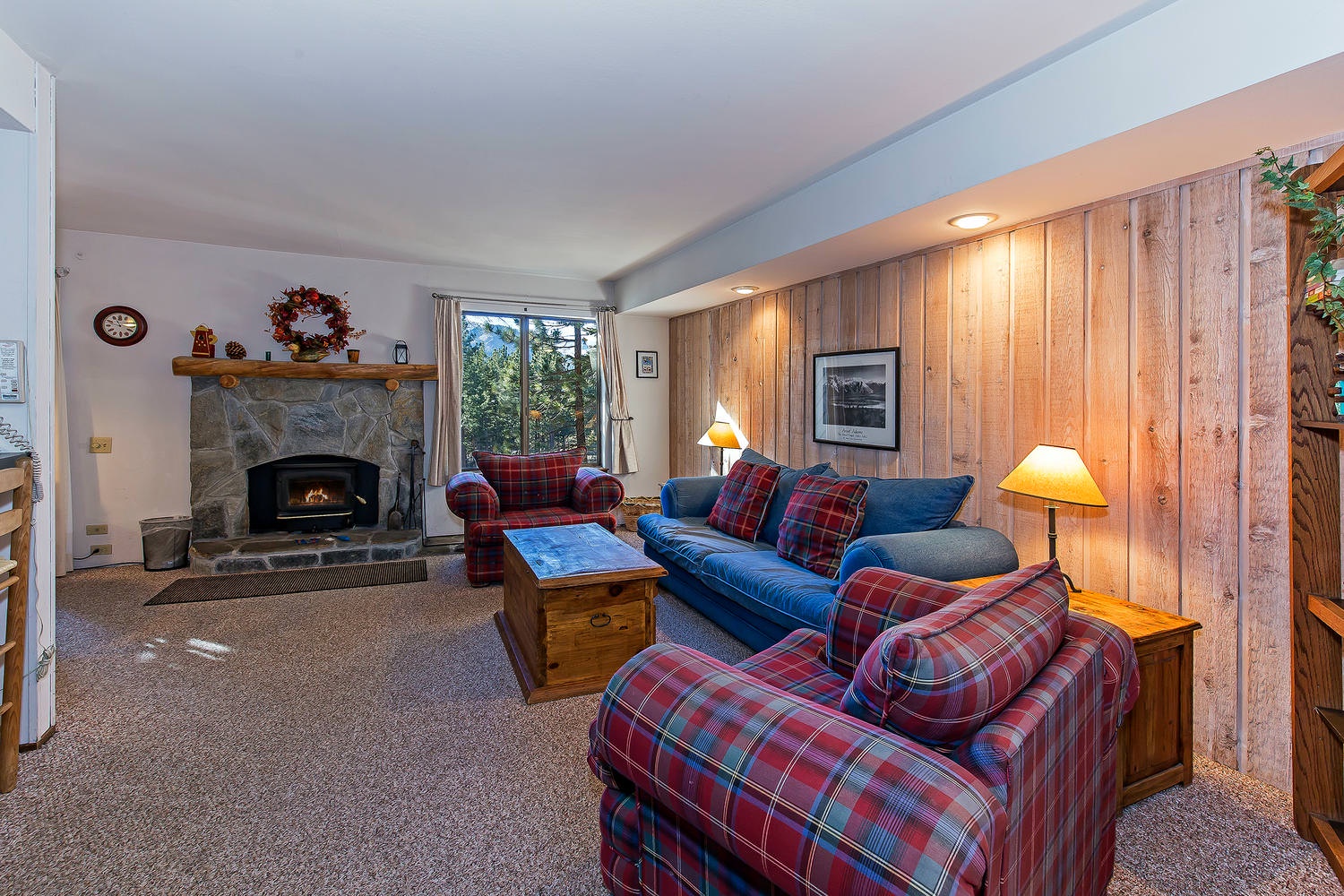 Living room with fireplace